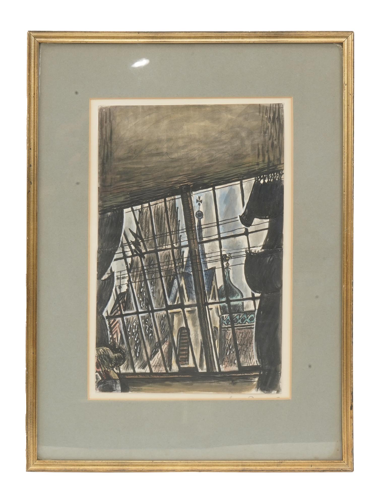 CITYSCAPE PAINTING SIGNED LYDIA PEARSON-RIGHETTI PIC-